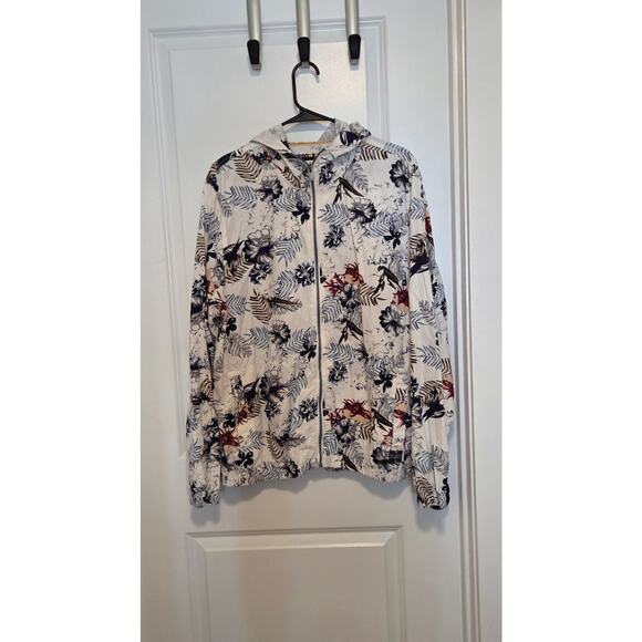 Denim & Flower Ricky Singh Floral Hooded Windbreaker Jacket Men’s XL Zip Up - Picture 1 of 7